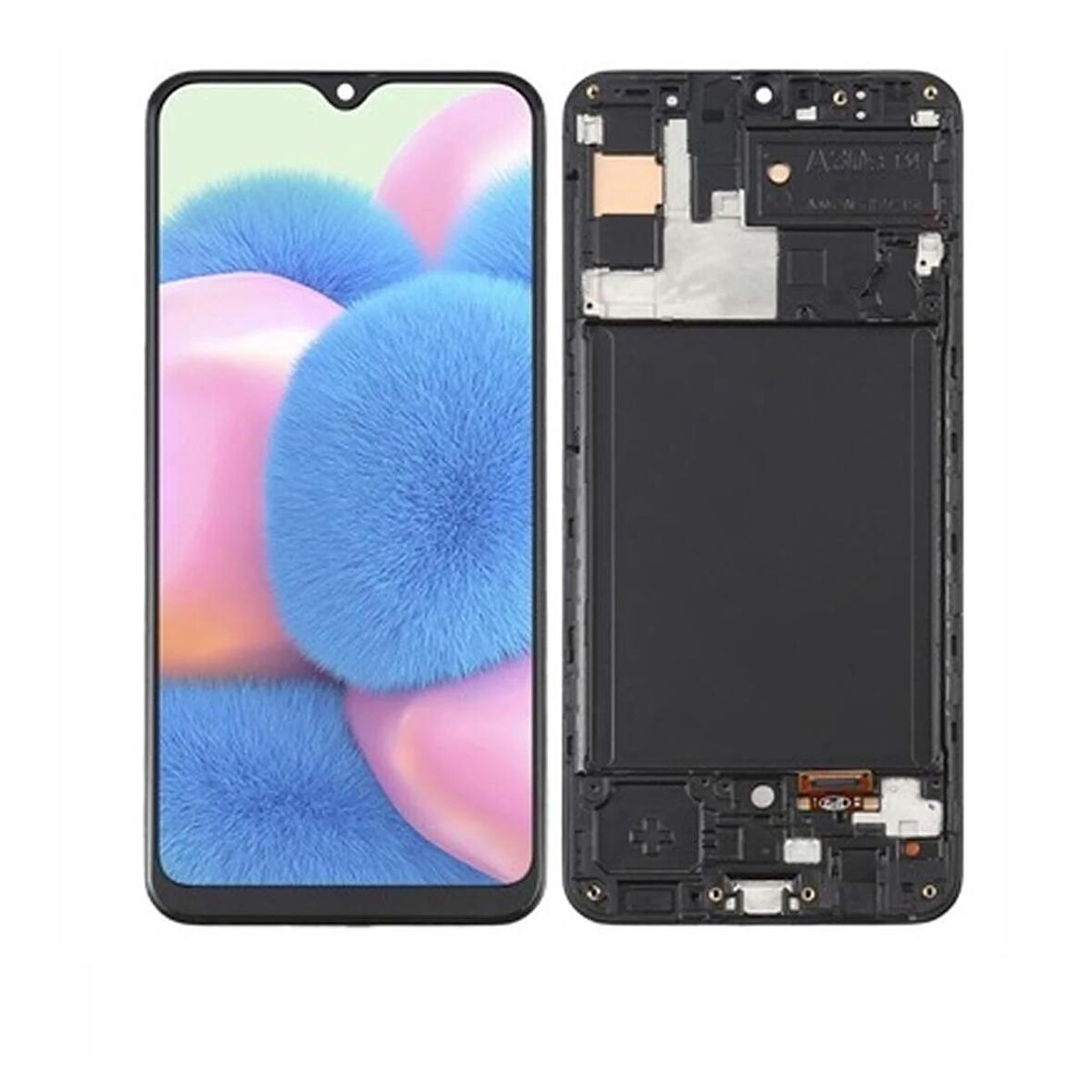 SAMSUNG A30S A307 UYUMLU LCD DOKUNMATİK EKRAN OLED ÇITALI SİYAH