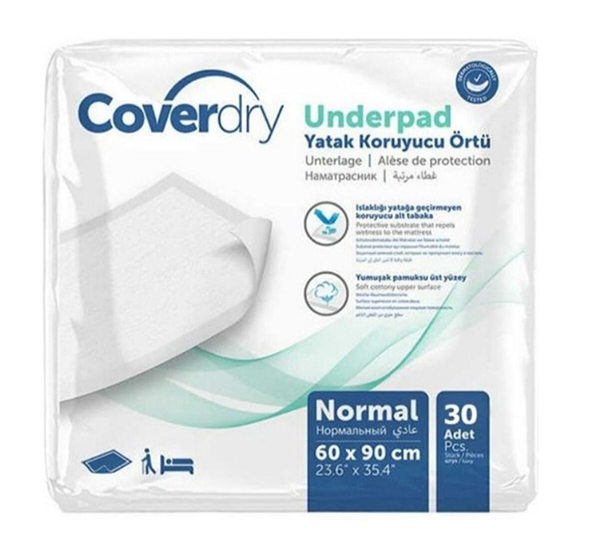 Coverdry Underpad Yatak Koruyucu Örtü 30 Ped 60x90