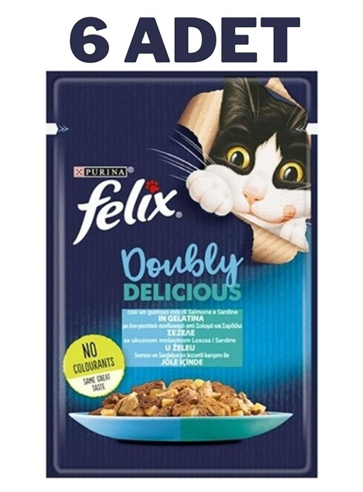 Felix Somonlu & Sardalyalı Yetişkin Kedi Konservesi 6x85 Gr