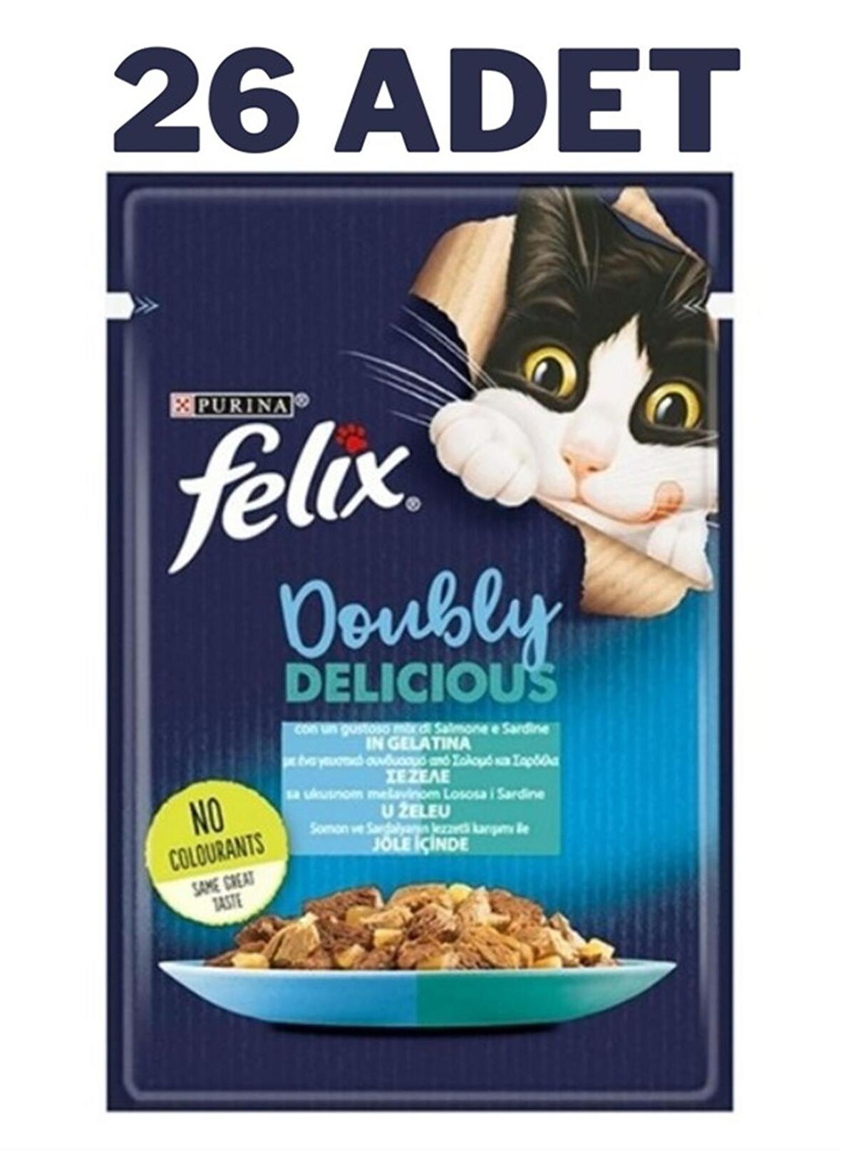 Felix Somonlu & Sardalyalı Yetişkin Kedi Konservesi 26x85 Gr