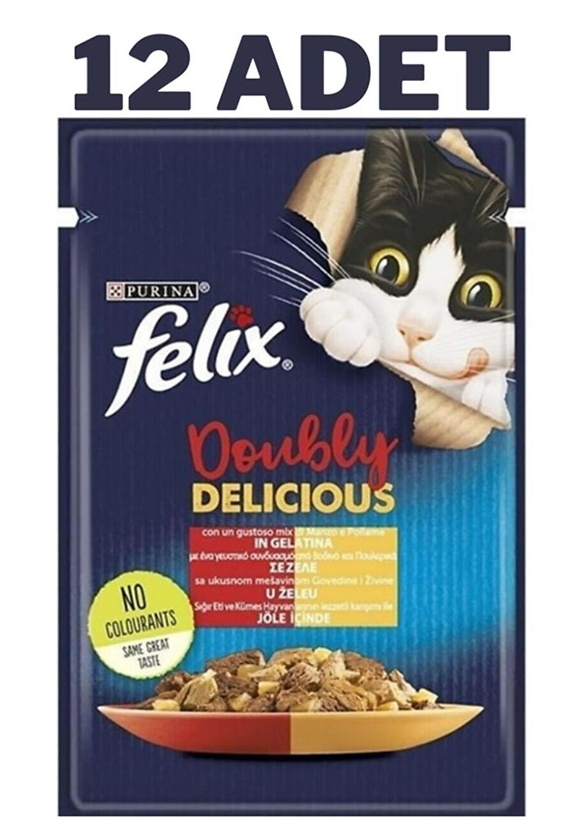 Felix Çifte Lezzet Etli Ve Kanatlı Kedi Konservesi 12x85 Gr