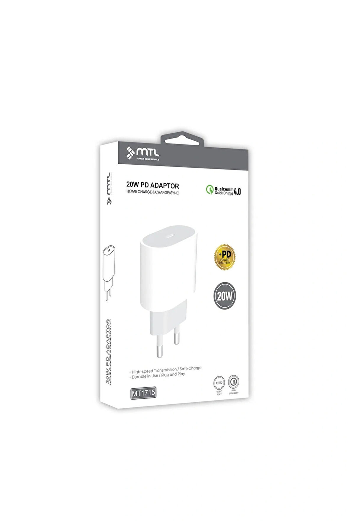 20w Iphone Hızlı Pd Type-c Girişli Şarj Adaptörü Mt1715