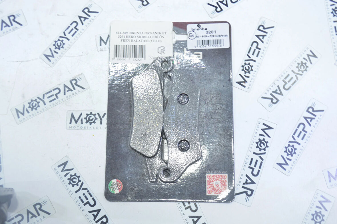431-249  BRENTA ORGANIK FT 3201 HERO MODELLERİ ÖN FREN BALATASI (VELO)