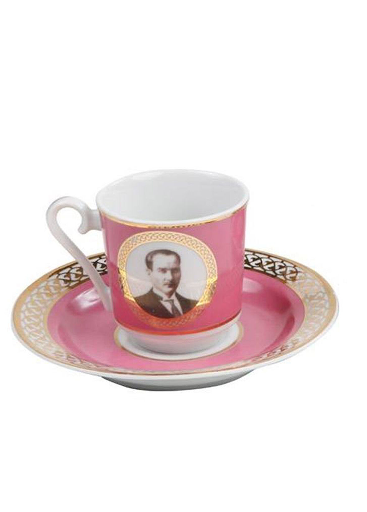 Tek Kişilik Atatürk Fincan Takımı Pembe