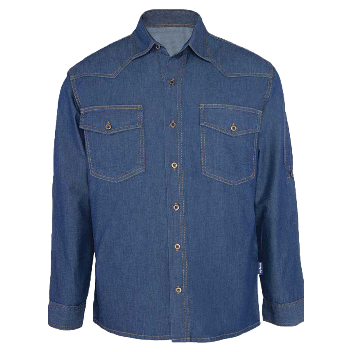 Myform Gömlek Uzun Kol Safari Jean Mavi 01114