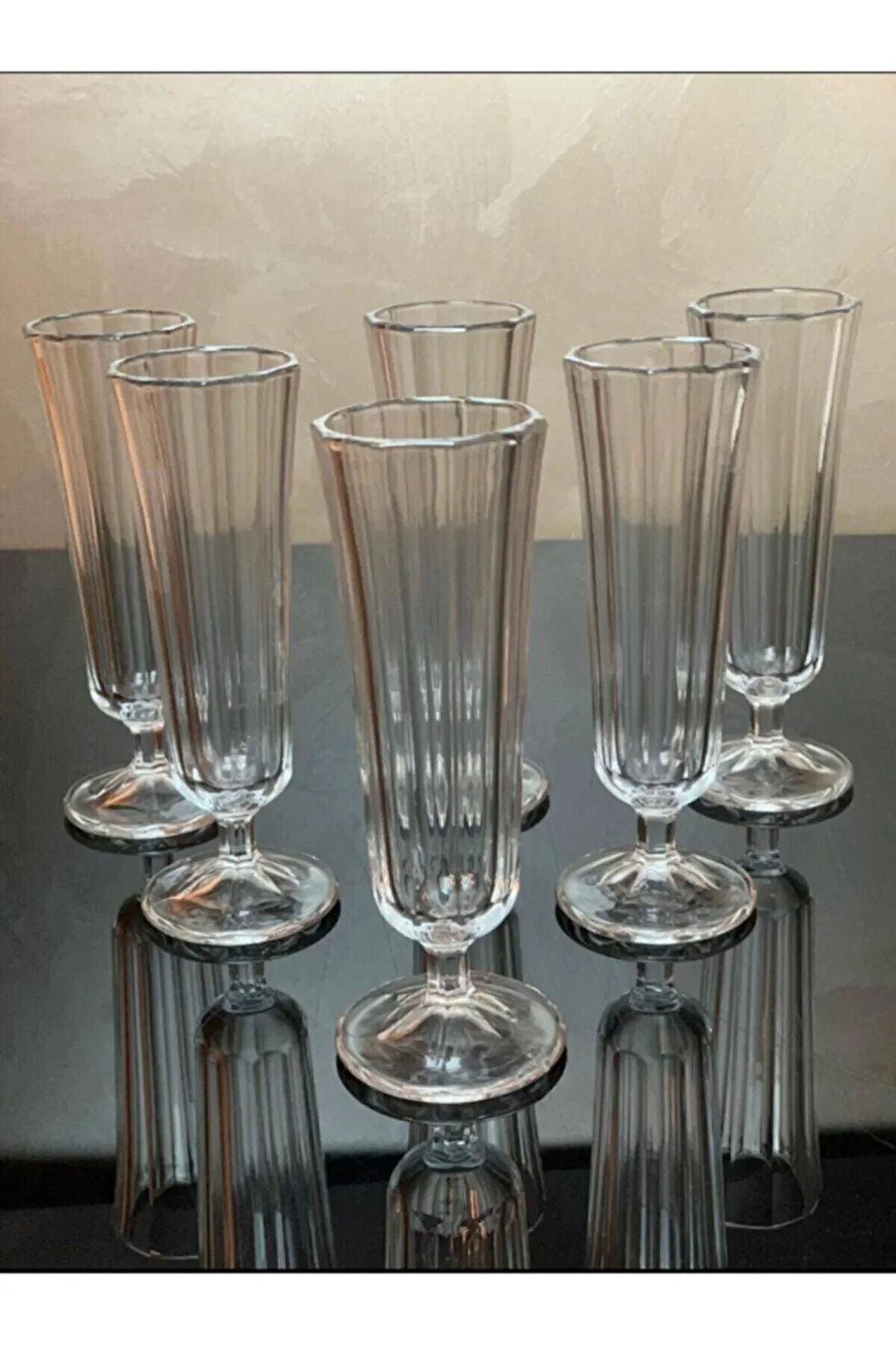 6 Lı Flut Kahve Yanı Su Bardağı