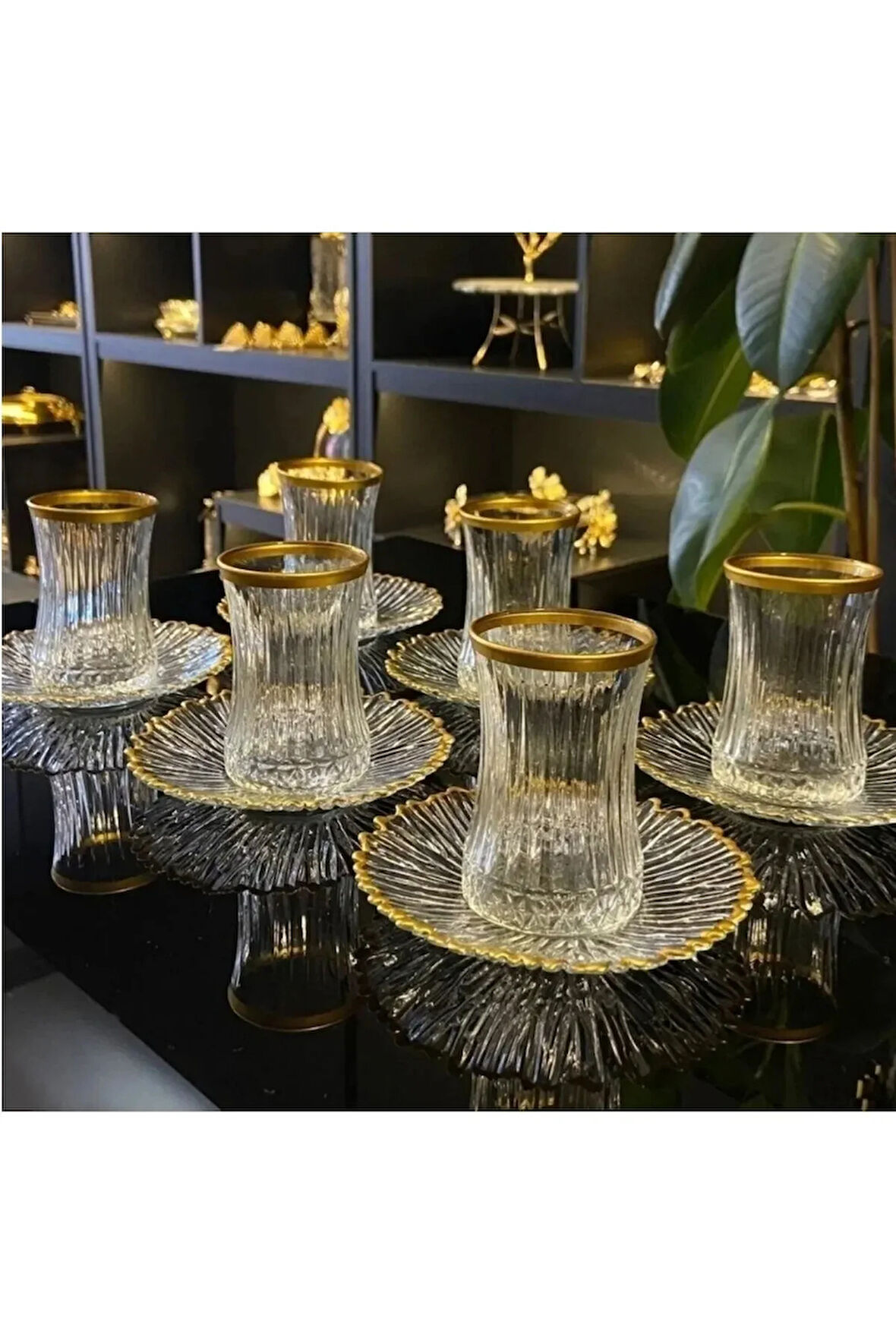 Elysia Yaldızlı 12 Parça Çay Seti