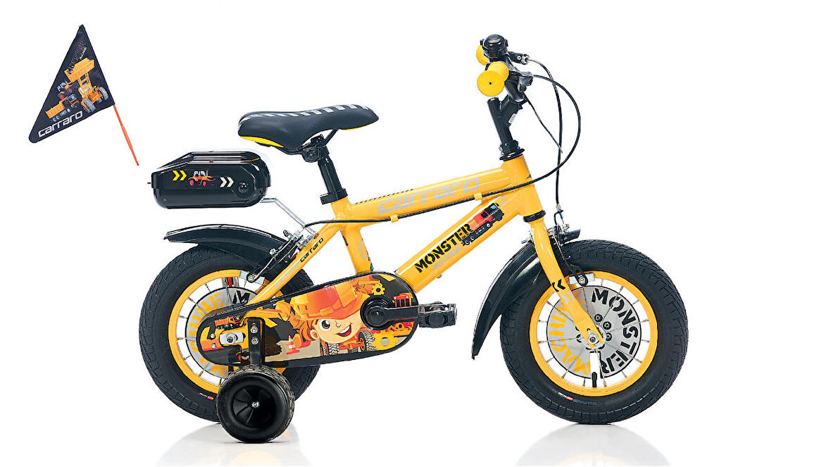 16J CARRARO MONSTER ÇOCUK BİSİKLETİ  - SARI GRİ SİYAH