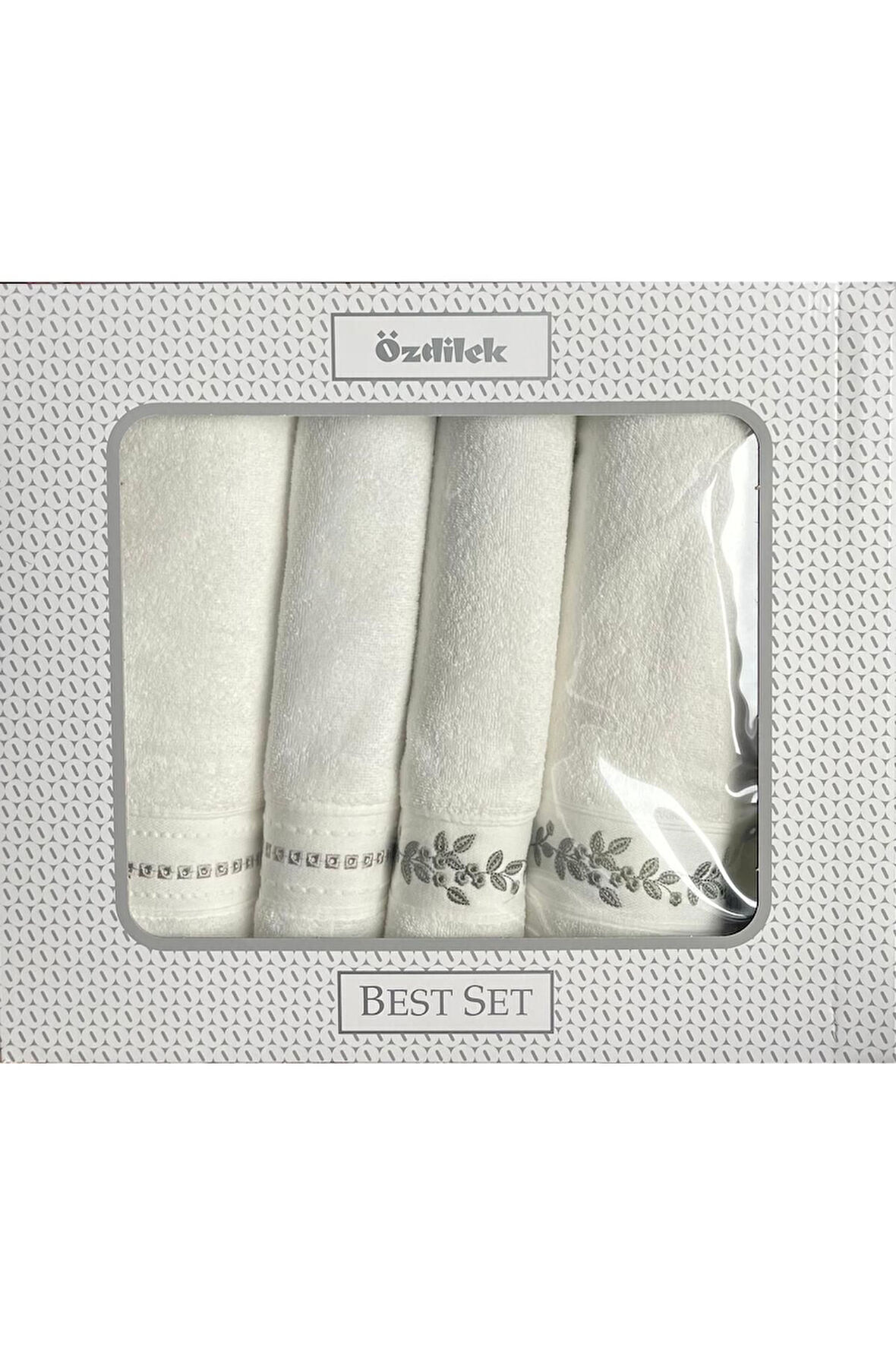 Özdilek Jardin Havlu Seti Best Set Hamam Takımı Yeşil-Krem