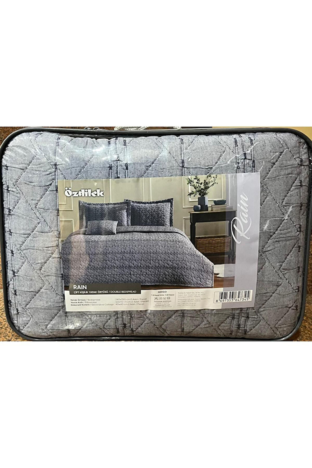 Özdilek Rain Çift Kişilik Yatak Örtüsü Takımı İndigo