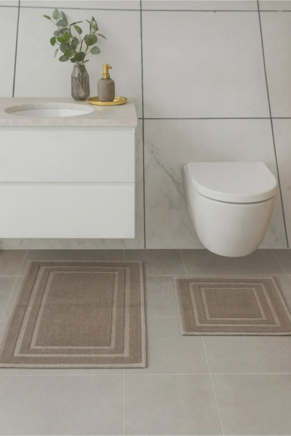 Özdilek NEV Marka 2'li Banyo Paspası Line Bej