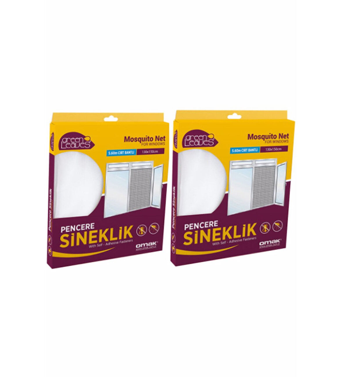 OMAK Greenleaves Pencere Sinekliği 130x150 Cm 2 Paket