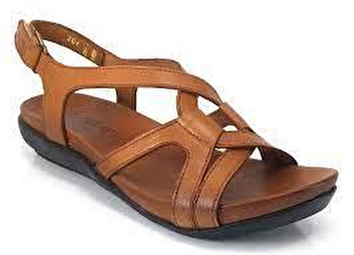 VENÜS 206Y KADIN DÜZ TABAN DERİ ORTOPEDİK SANDALET