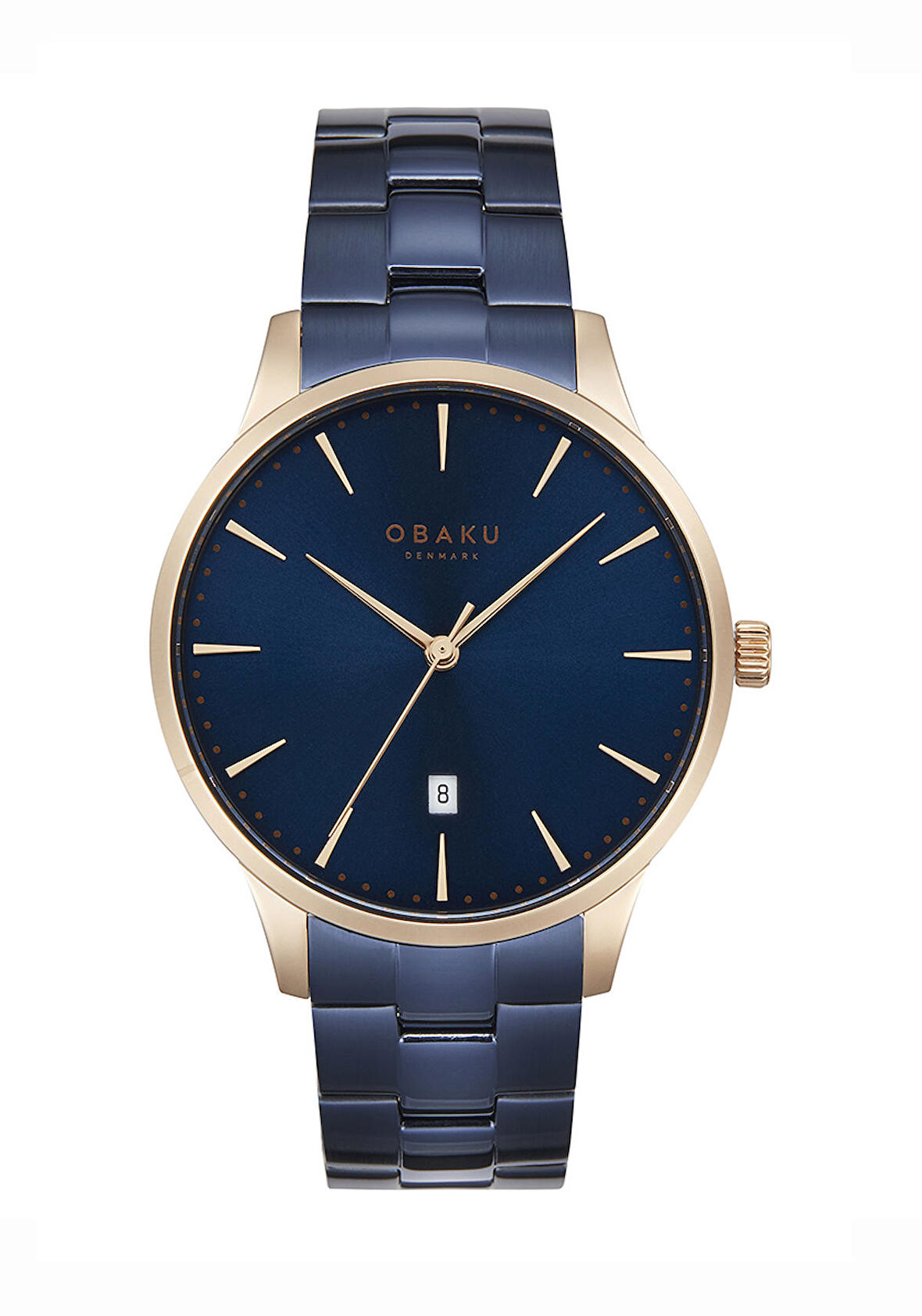 Obaku Denmark V247XDVLSL Quartz Çelik Lacivert Kristal Cam 42 mm Erkek Kol Saati