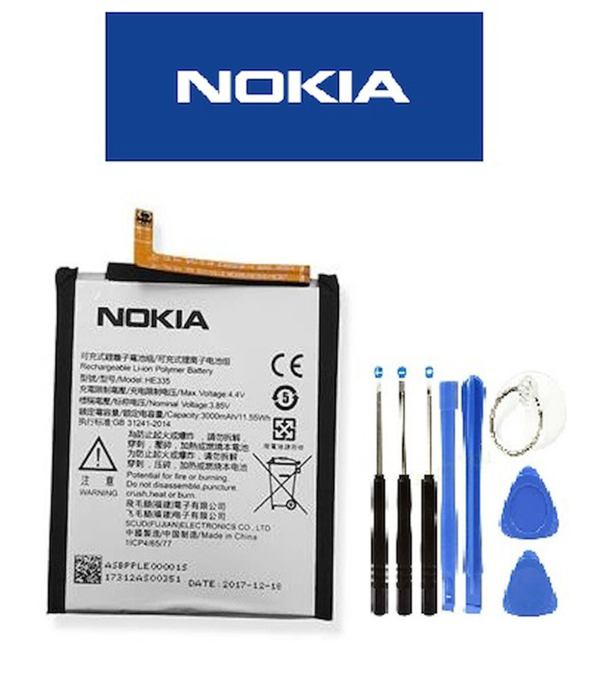 Nokia 6 N6-2017 Batarya Pil HE335 3000 mAh