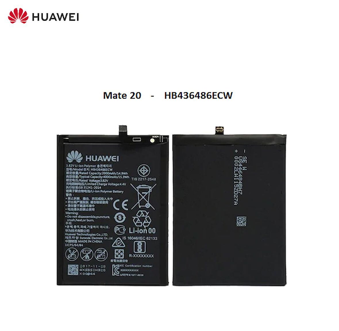 Huawei Mate 20 Batarya - 4000 Mah Hb436486Ecw