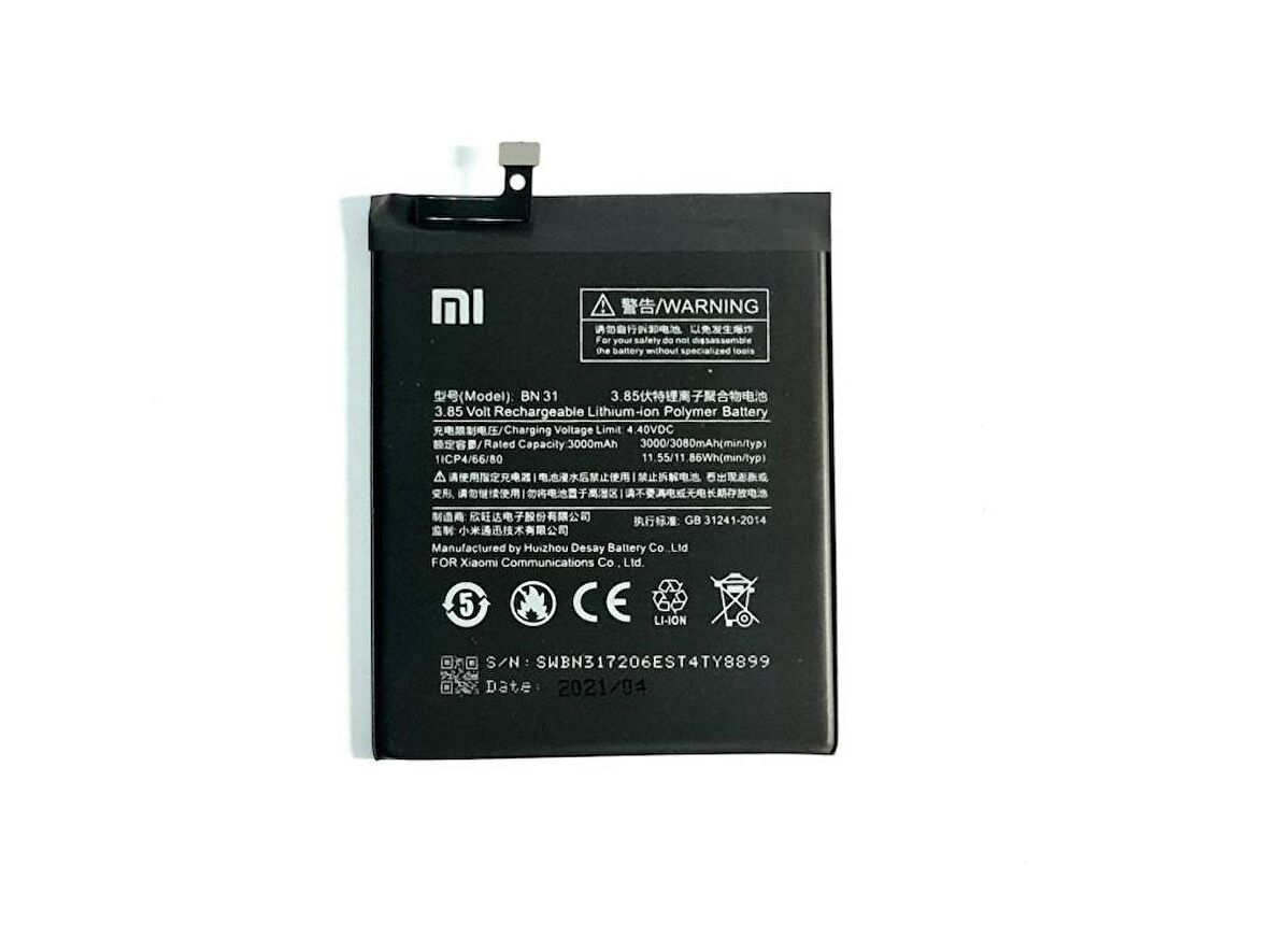 Xiaomi Mi A1 (BN31) Batarya Pil