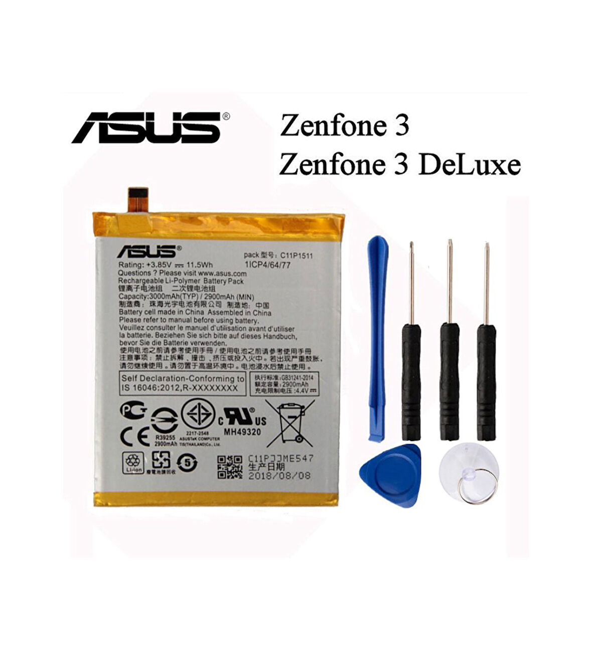 Asus Zenfone 3 Ze552kl Pil Batarya ve Tamir Seti C11P1511