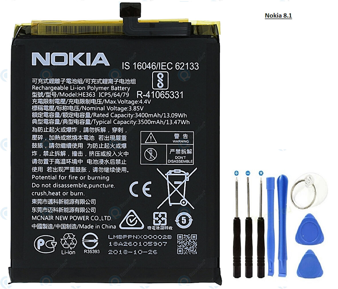 NOKİA 8.1-X7 Batarya Pil TA1119 HE363 ve Tamir Seti