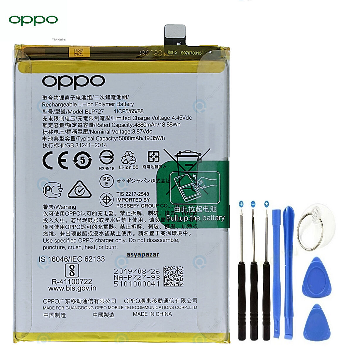 Oppo A9 2020/A5 2020 Pil Batarya BLP727 + Tamir Seti