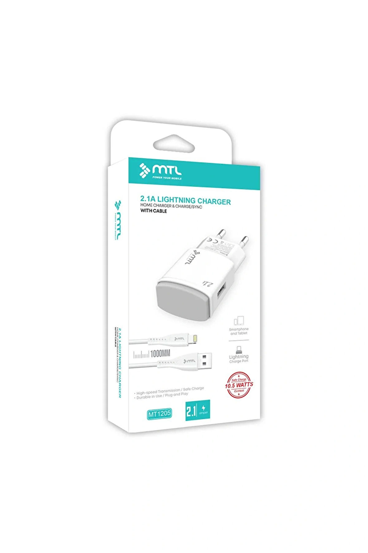 İphone Lightning Usb Ev Tipi Şarj Seti 2.1 Amper 10.5w Mt1205