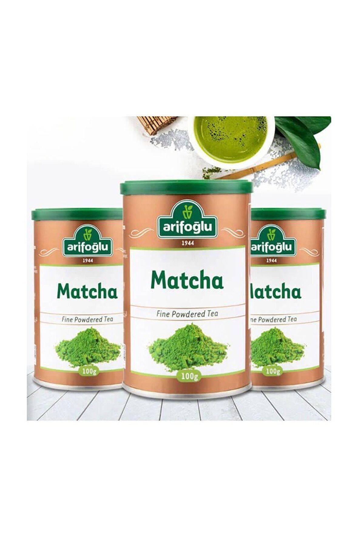 Arifoğlu Matcha Organik Dökme Bitki Çayı 3x100 gr 