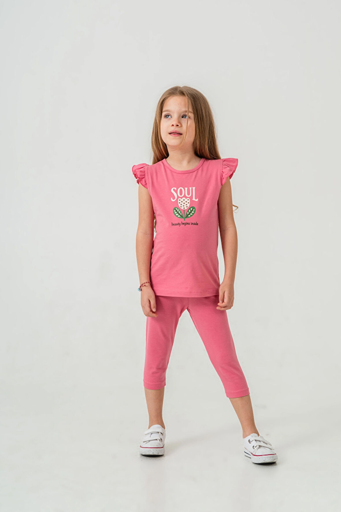 Lale Baskılı Kız Çocuk Takım 50361