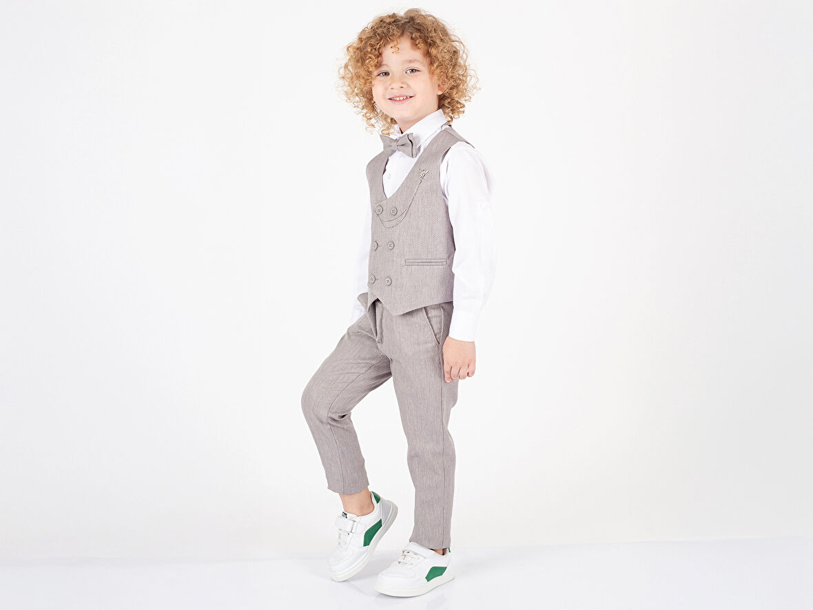 Papyonlu Yelekli Takım Elbise 5350