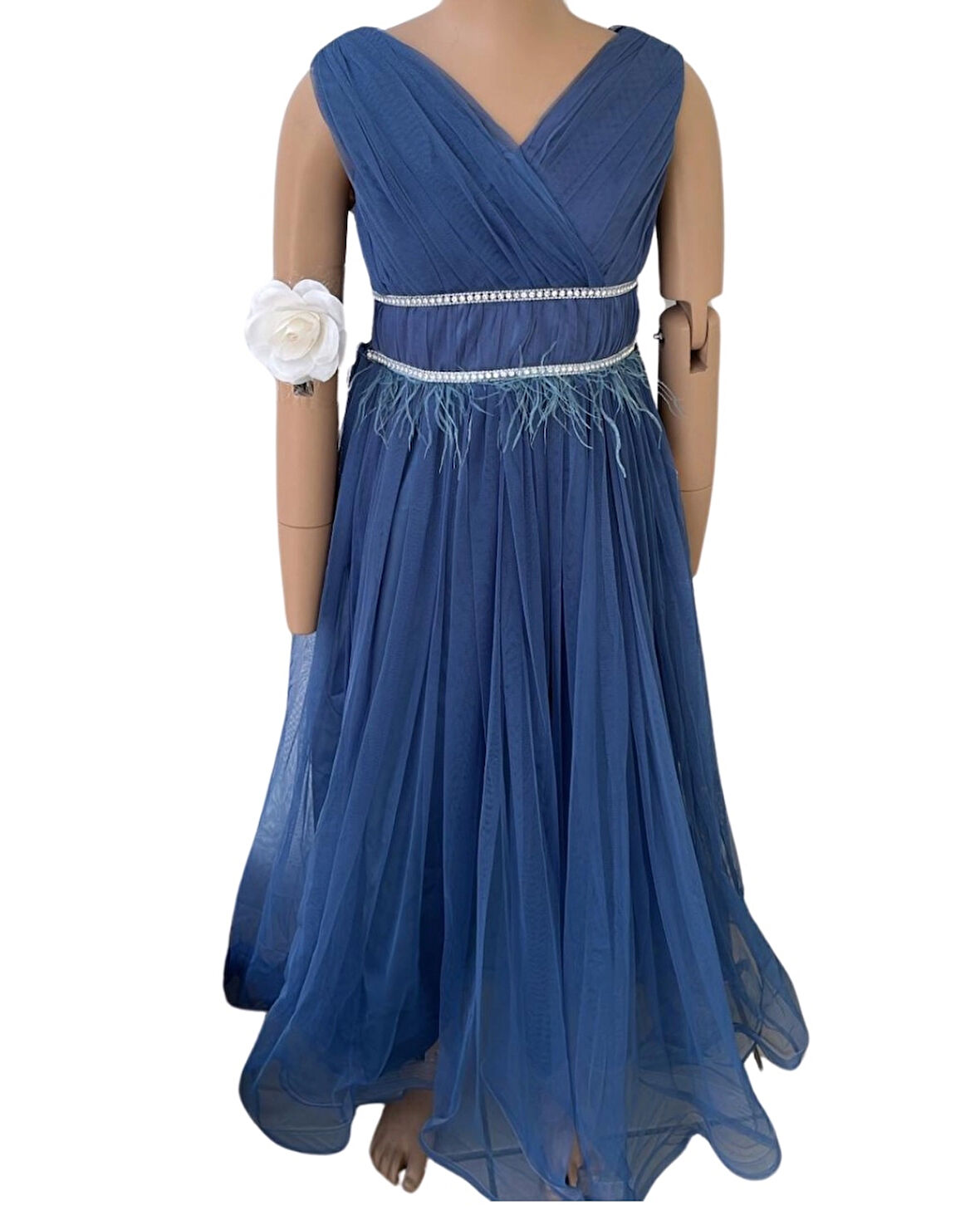 Beli Taşlı Askılı Abiye 8128