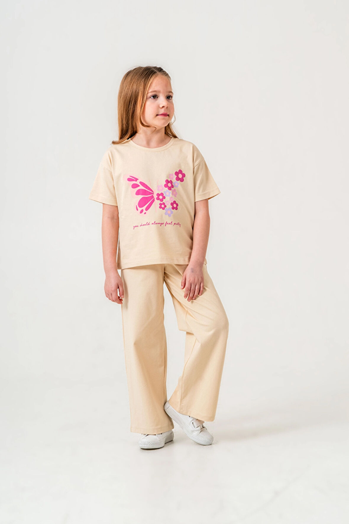 Kelebek Baskılı Kız Çocuk Takım 034