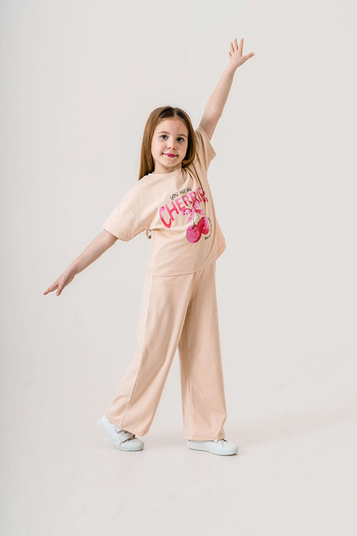 Cherries Baskılı Kız Çocuk Takım 035