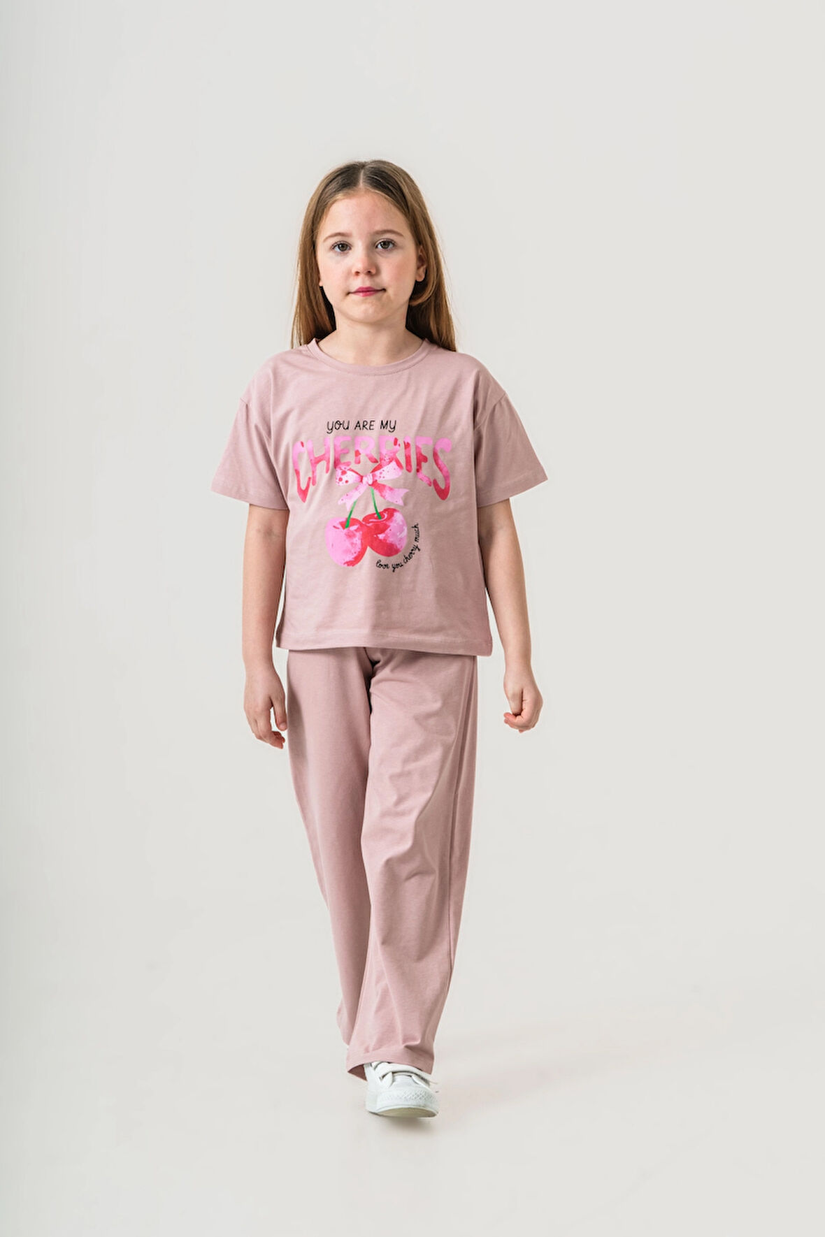 Cherries Baskılı Kız Çocuk Takım 035