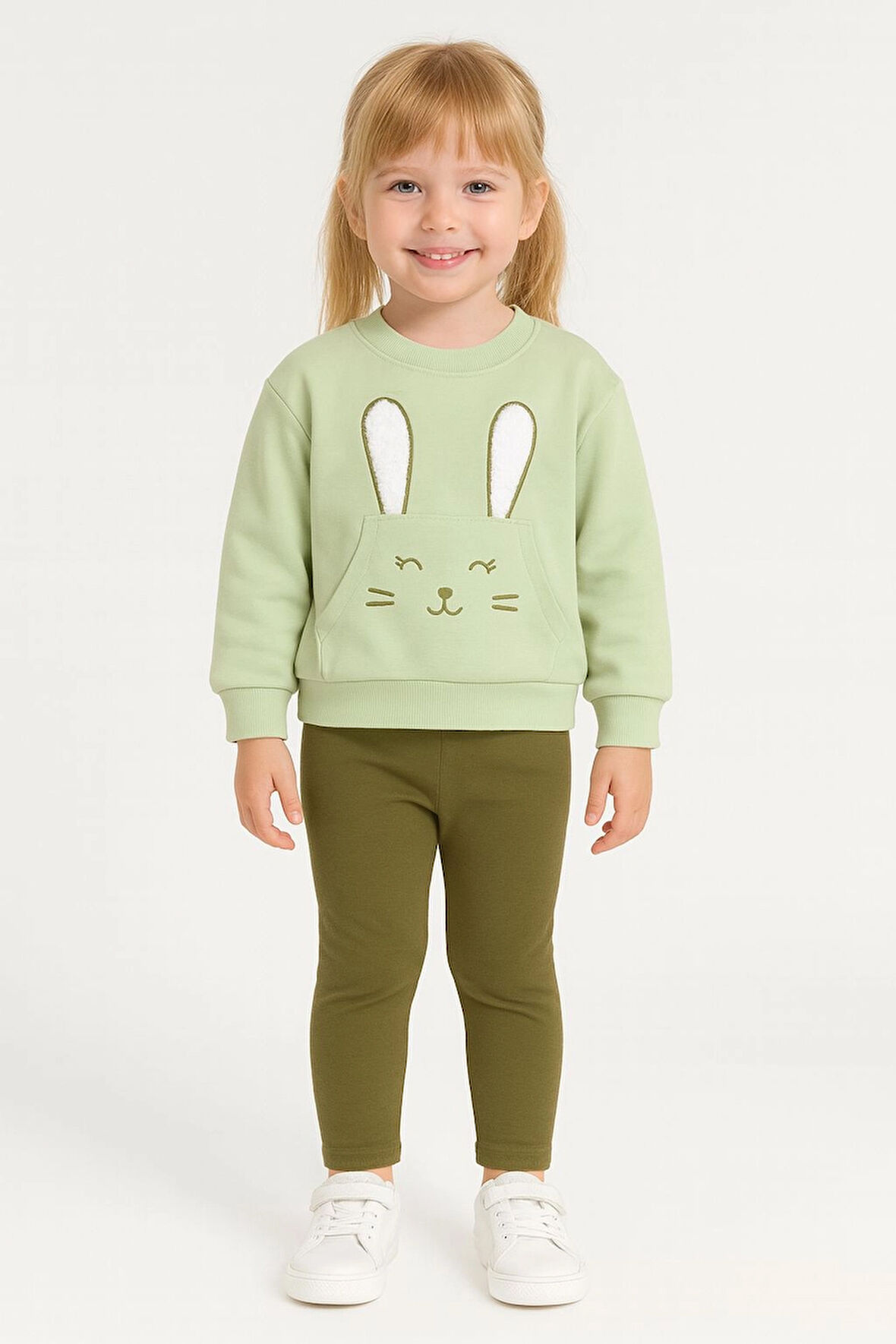 Tavşan Nakışlı Kız Bebek Takım 20155