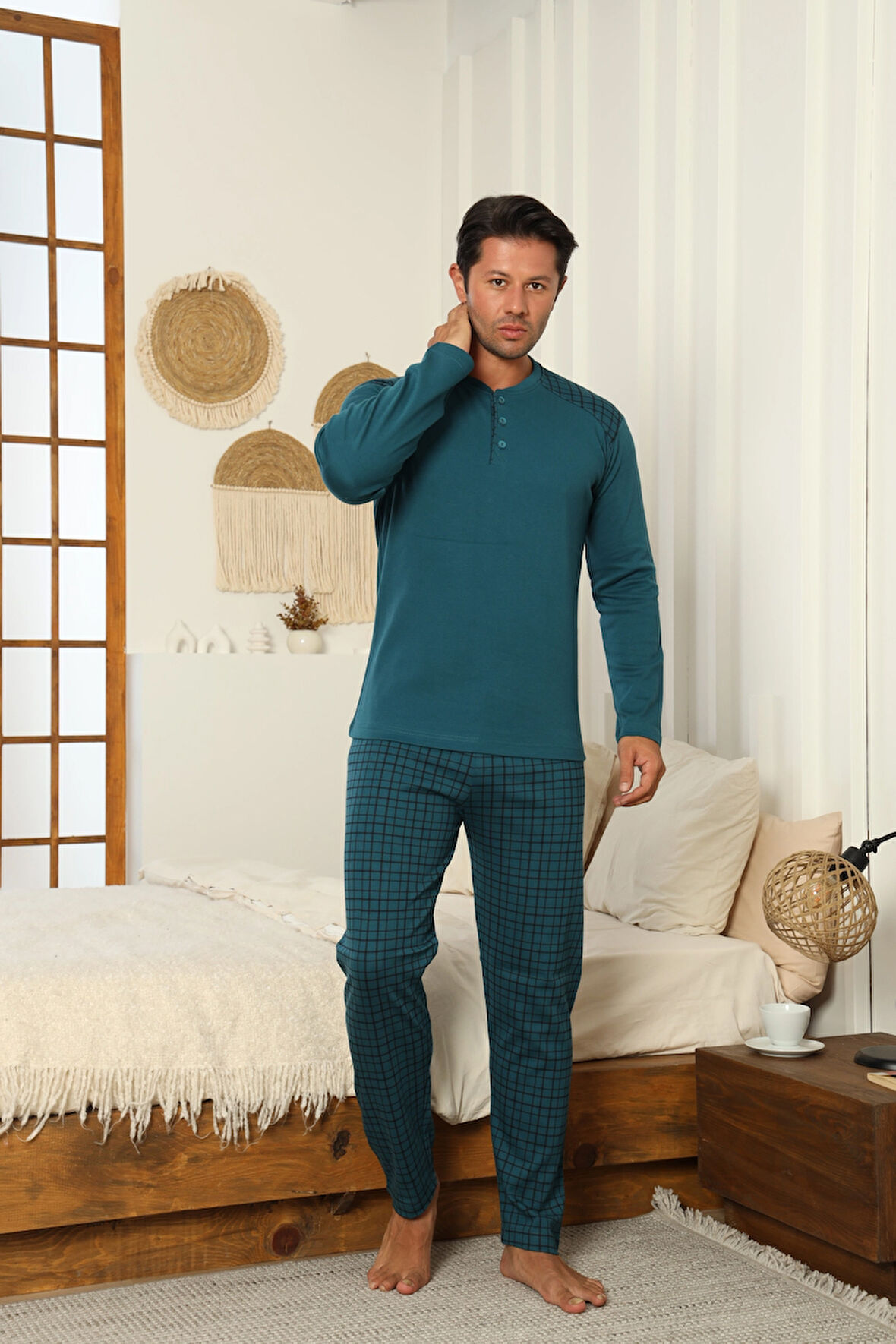 Desenli Erkek Pijama Takımı 16671