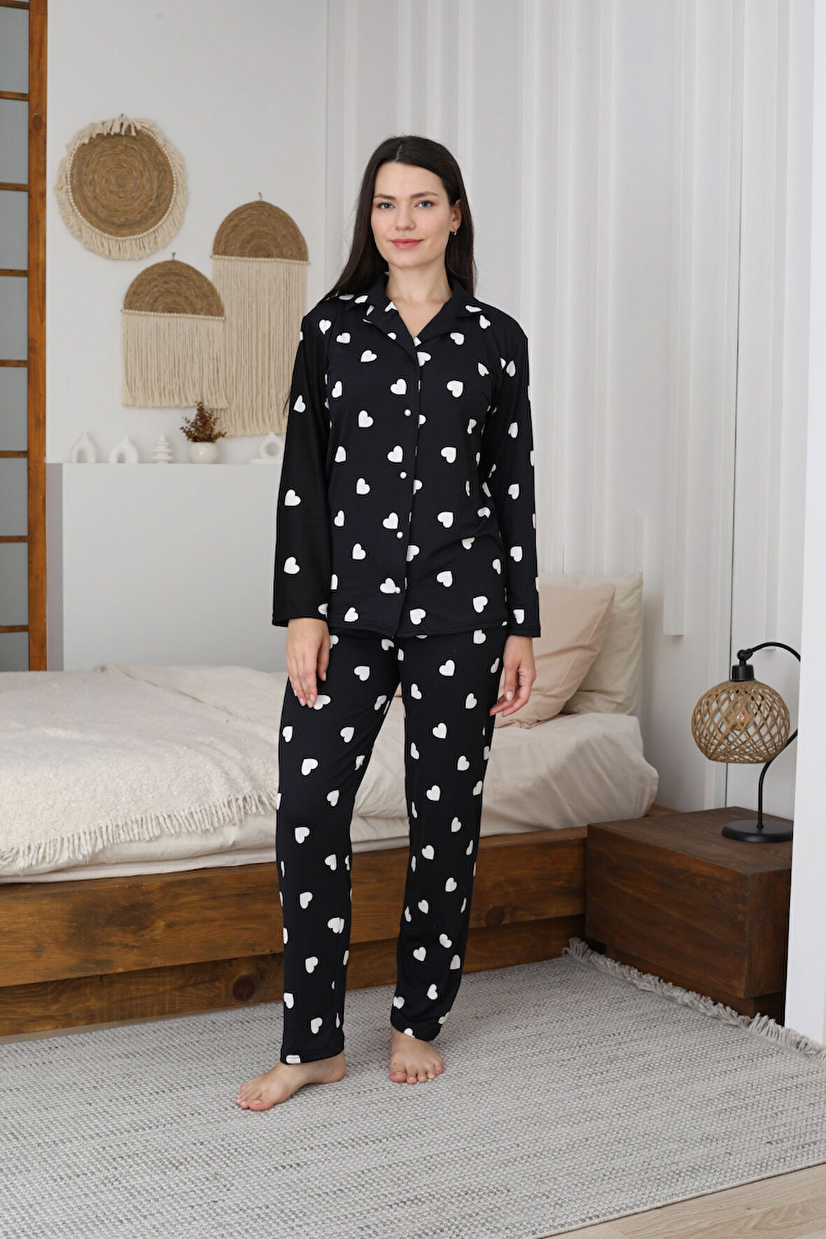 Desenli Kadın Pijama Takımı 3301