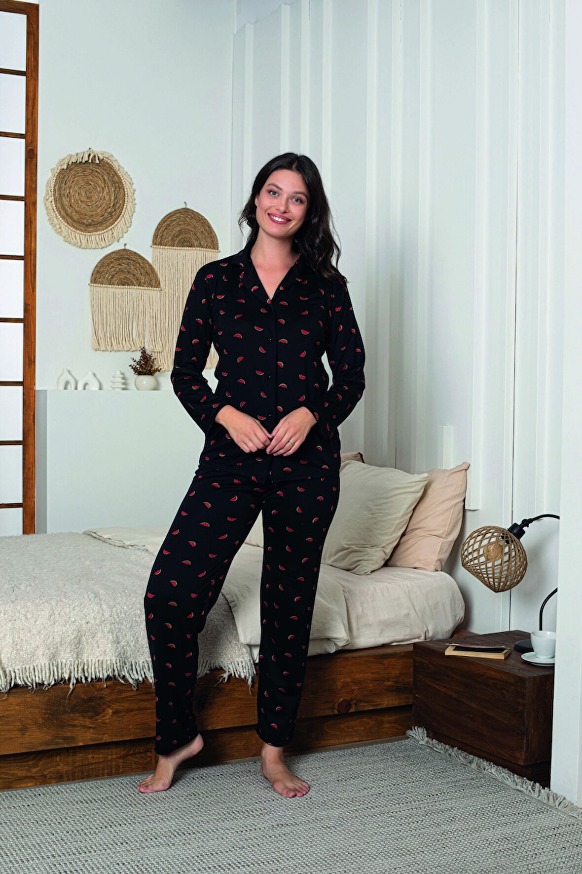 Desenli Kadın Pijama Takımı 3307