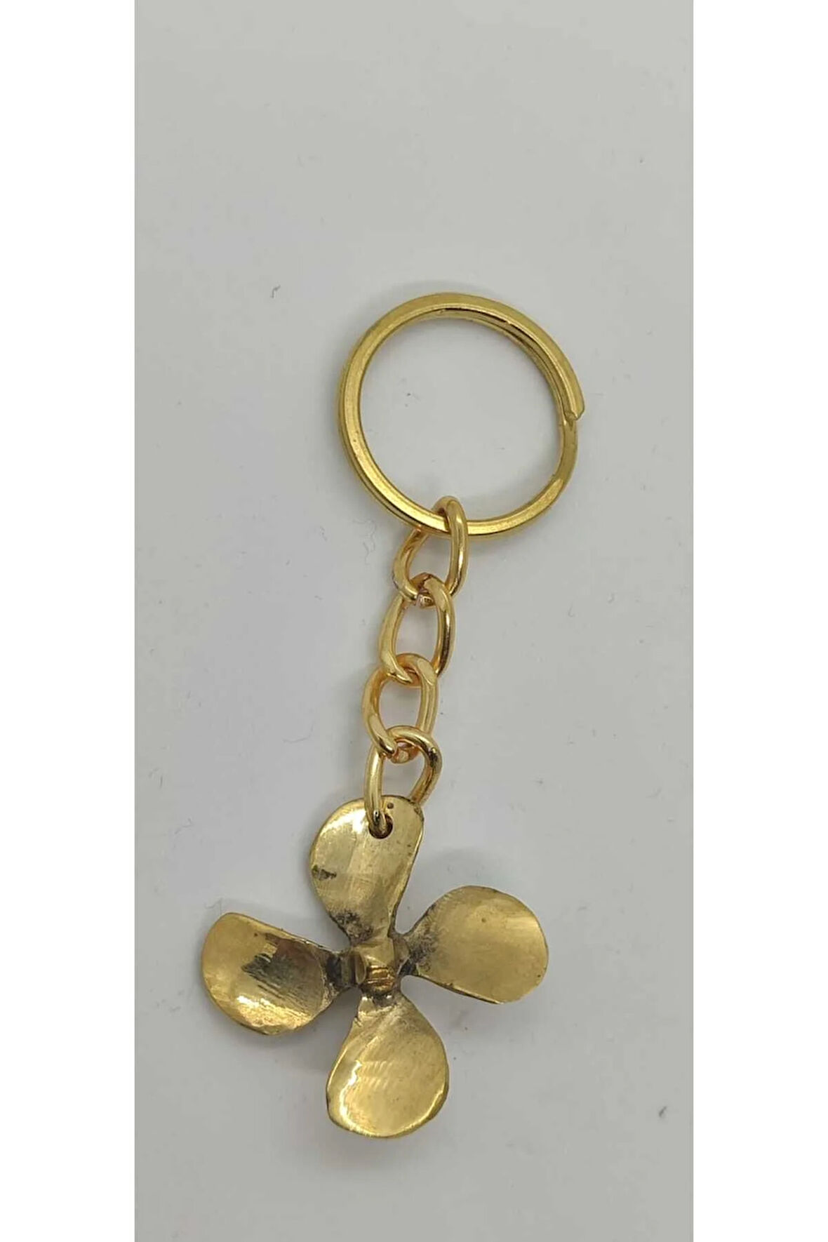 Pirinç 4 Kanatlı  Pervane Anahtarlık ( 3,5 cm)