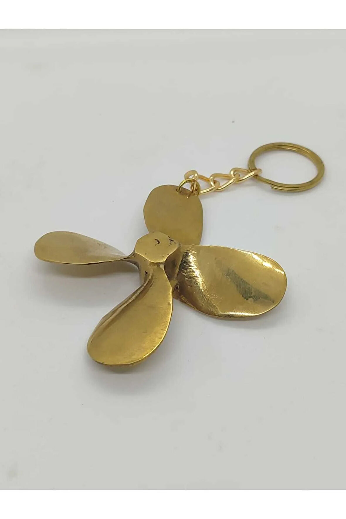Pirinç  4 Kanatlı Pervane Anahtarlık (9cm)