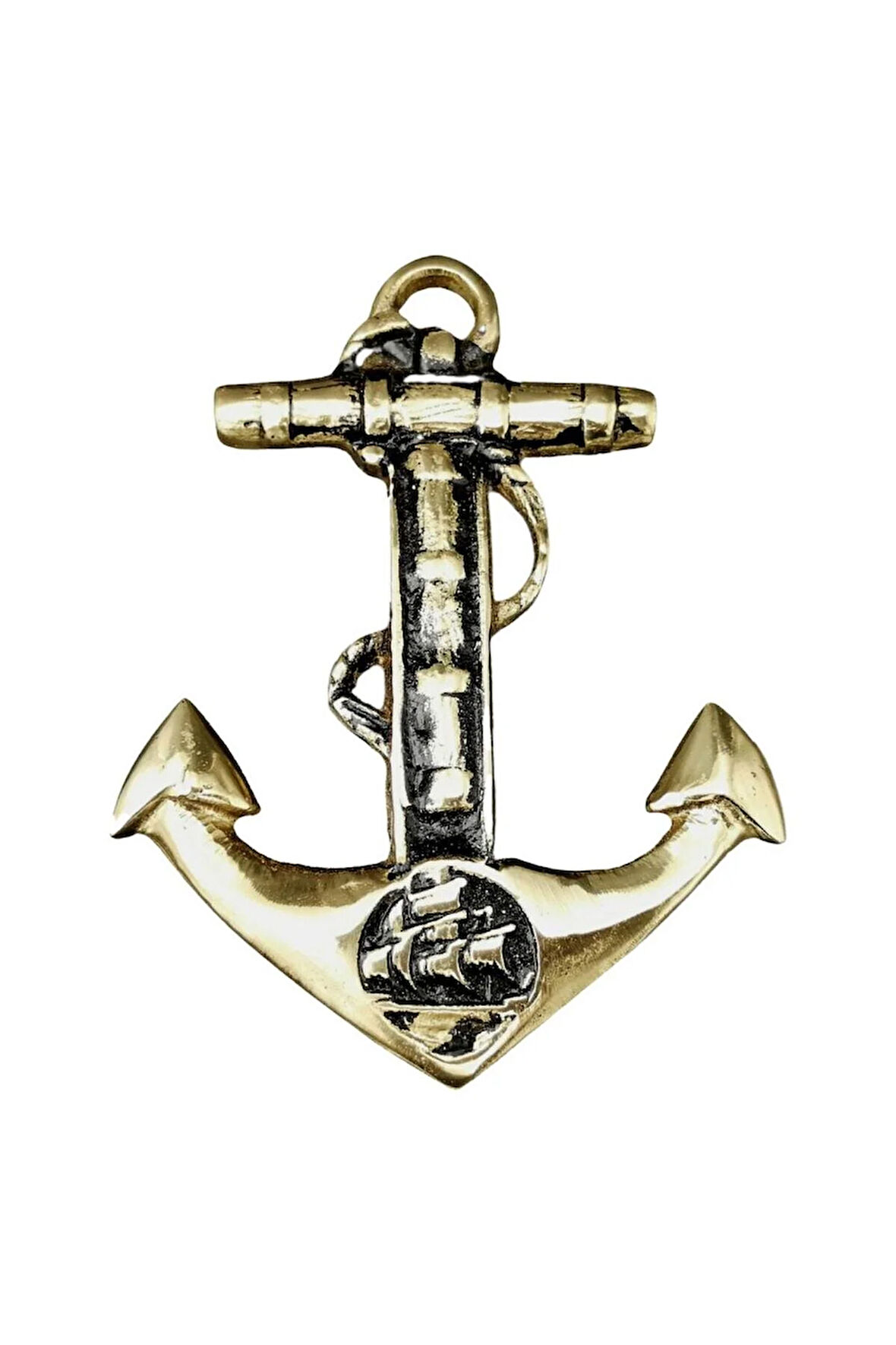 Pirinç Döküm Duvar Süsü Çıpa 10cm S