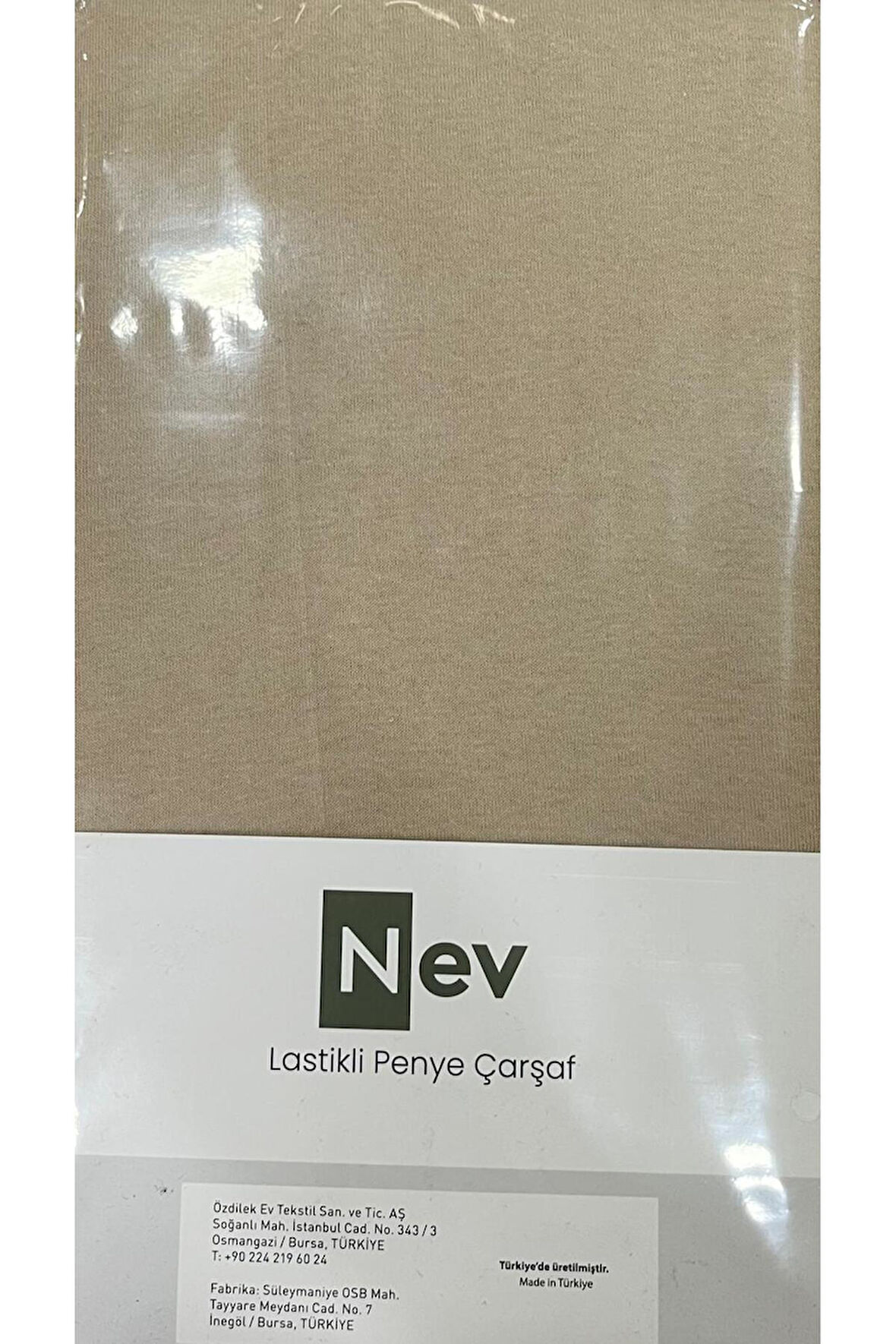 Özdilek NEV MARKA Lastikli Fitted Penye Çarşaf 100x200 + 30 Cm ( Yükseklik 30 Cm ) Bej