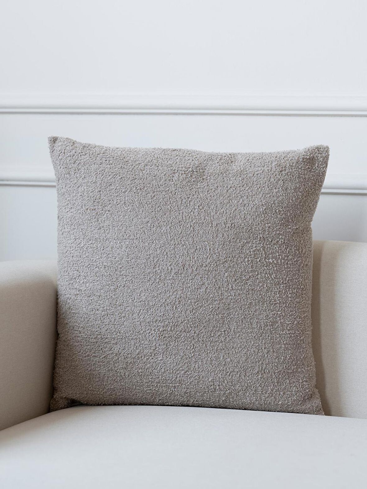 Vizon Renk Jakarlı Dokuma 45x45 cm Kare Kırlent Kılıfı