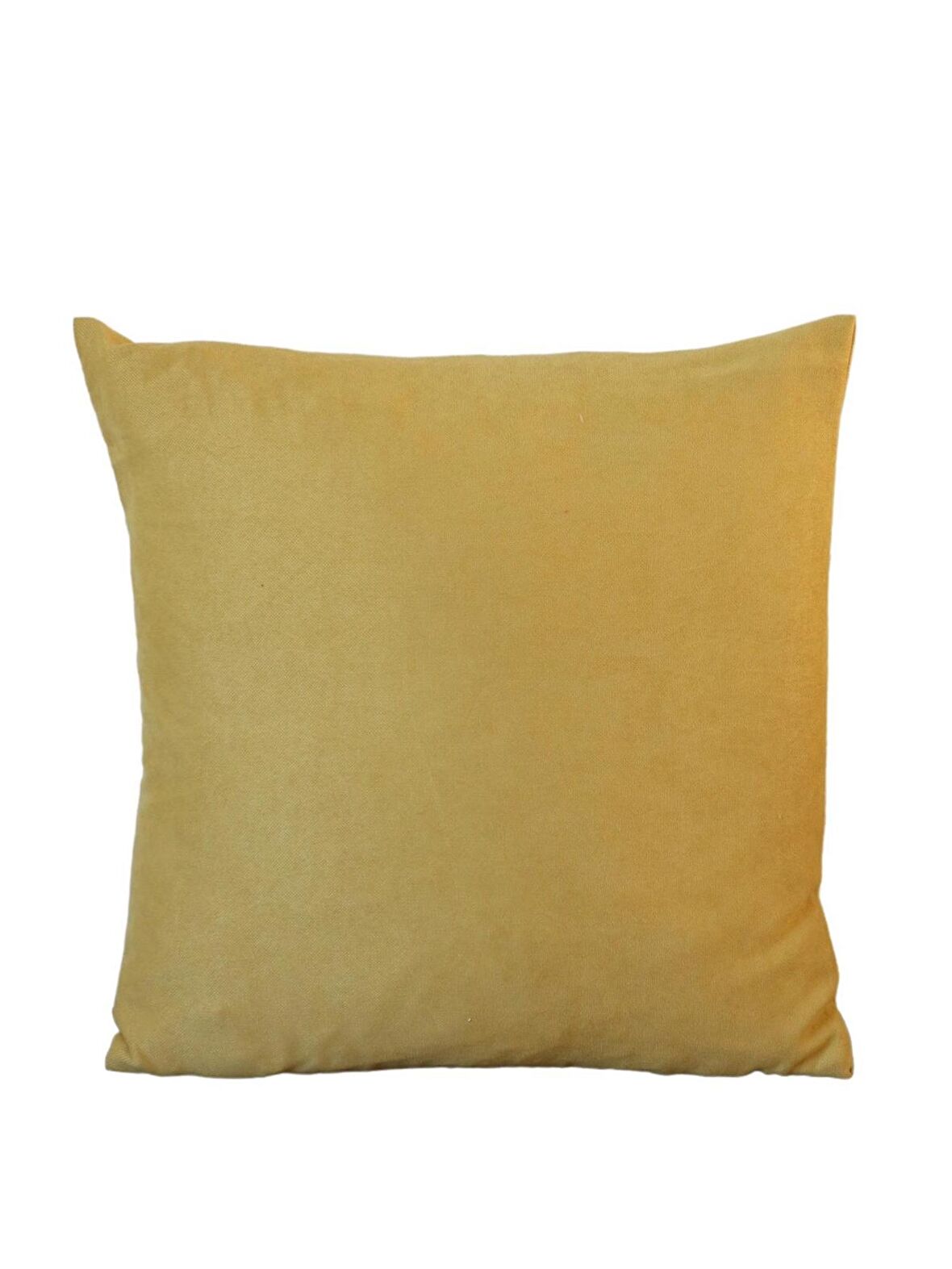 Hardal Renkli Düzdür 43x43 Kare Kırlent Kılıfı