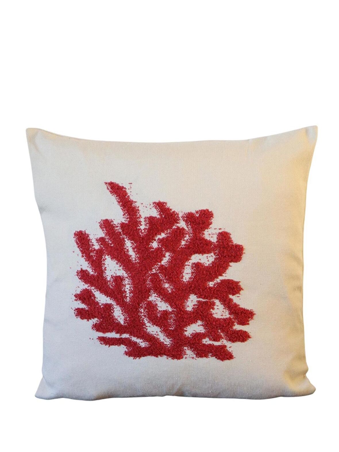 Jakar Beyaz Renk Desenli 43x43 Kare Kırlent Kılıfı