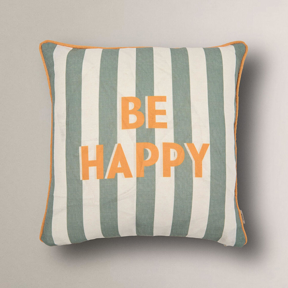 Be Happy Baskılı Renkli Tasarım Kırlent Kılıfı