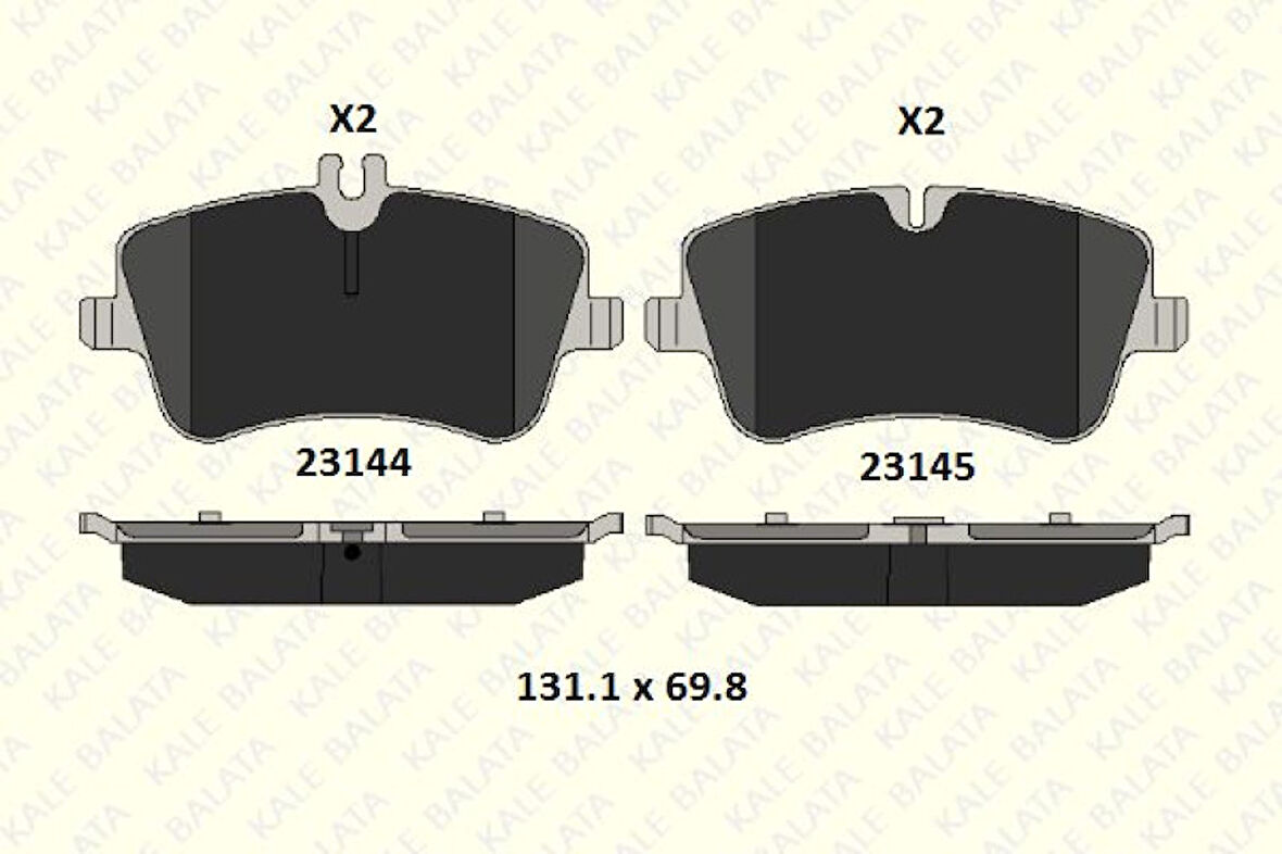 Mercedes Fren Balatası On W202 93>00 W203 00>07 Cl203 02>08 C209 02>09 R171 04>11 - Kale B 23144 198 15 Msh
