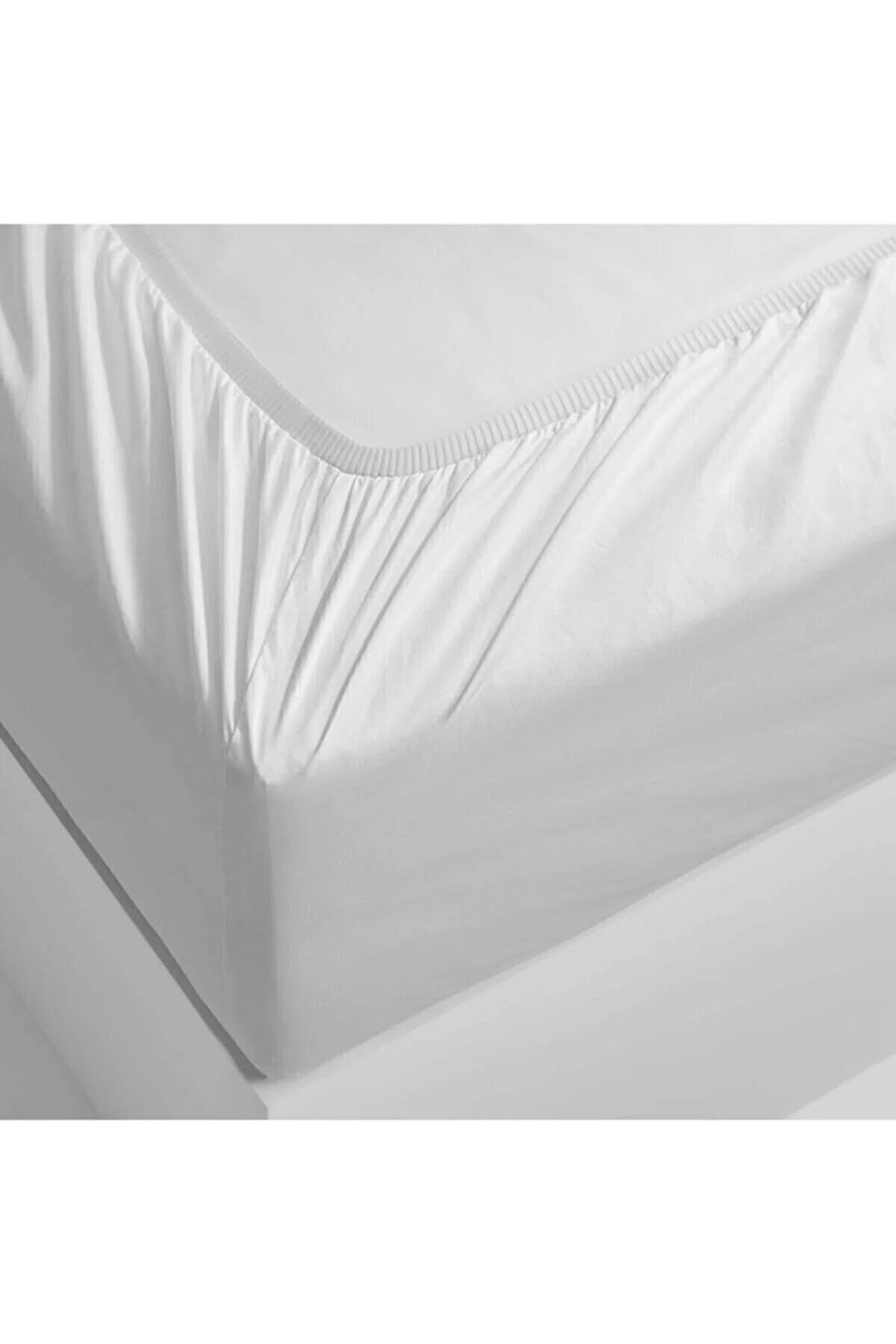 Sadece Çift Kişilik Lastikli Penye Çarşaf Çift Beyaz 160x200