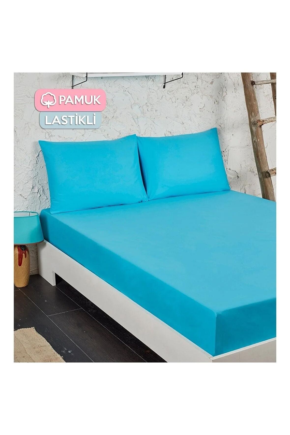 Çift Kişilik Lastikli Çarşaf Pamuklu-havlu Kumaş 160x200 Turkuaz