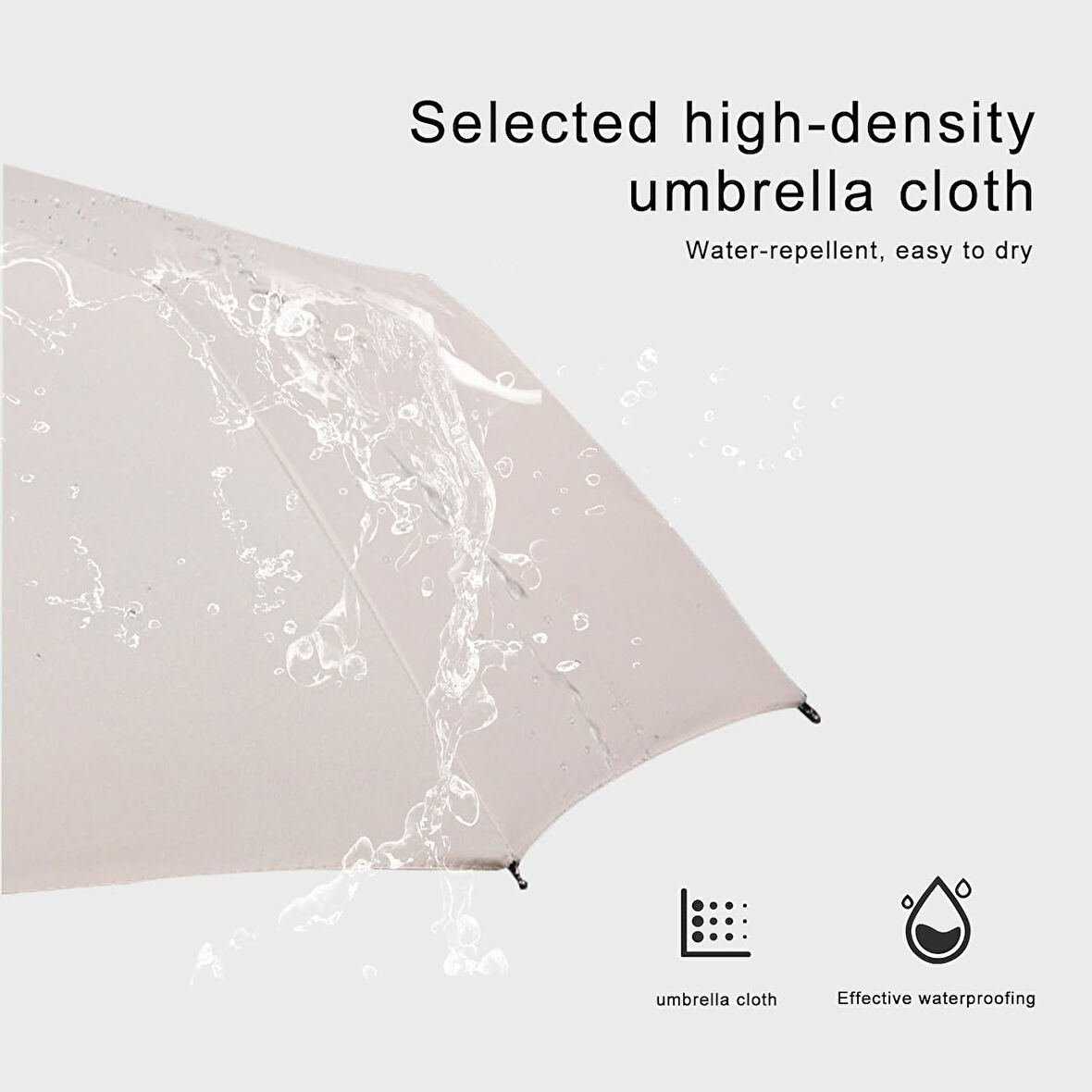 Katlanabilir Otomatik Şemsiye – Bej, Rüzgara Dayanıklı, Su Geçirmez