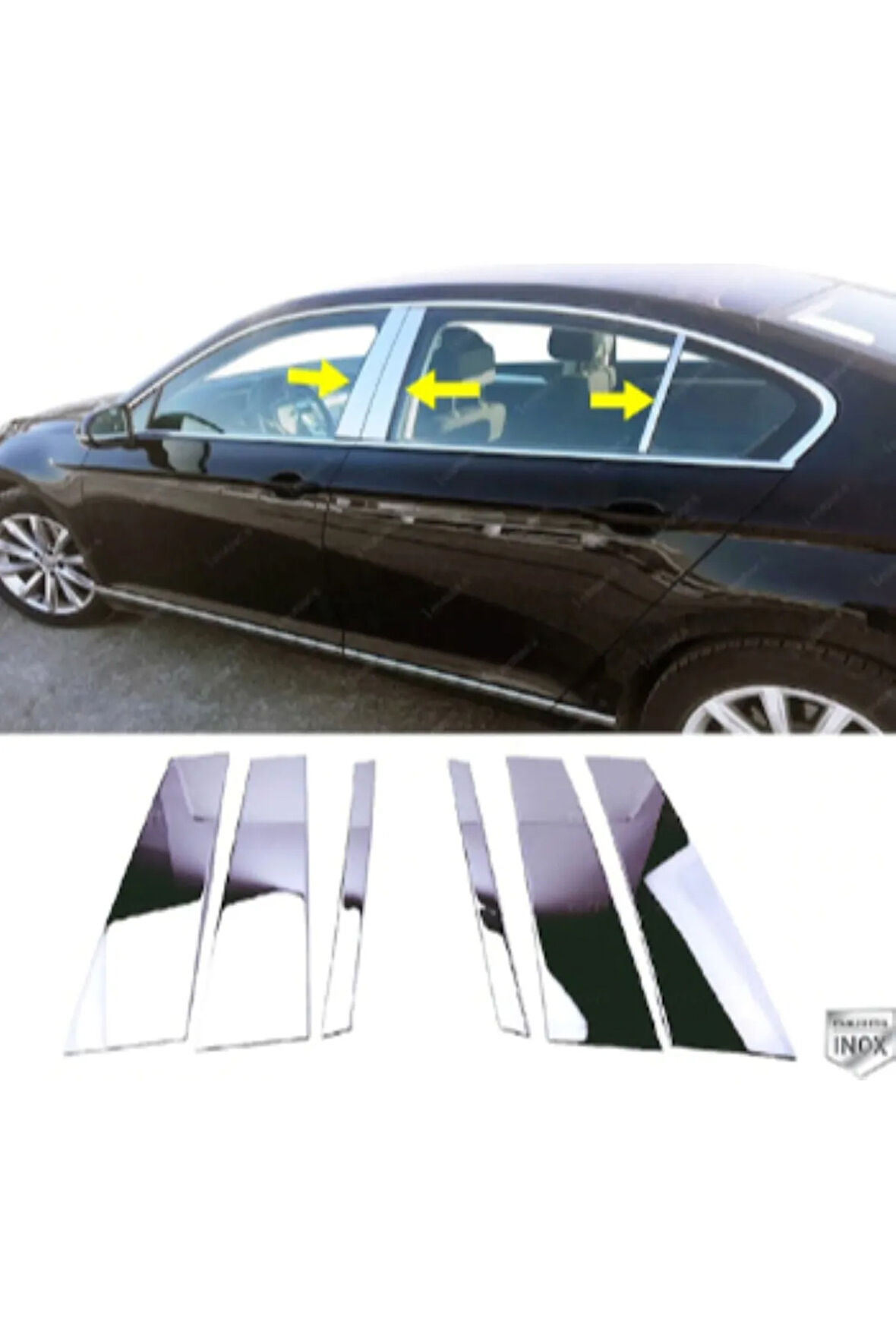 Vw Passat B8.5 Krom Kapı Direk Seti 6 Parça 2019 Ve Üzeri Paslanmaz Çelik