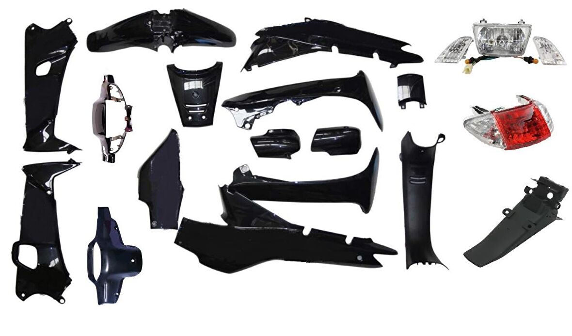 Bisan LİFAN 100 KAPORTA SETİ SİYAH FAR-STOP 20 PARÇA